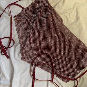 Better Be Burgundy Mesh Rhinestone Top